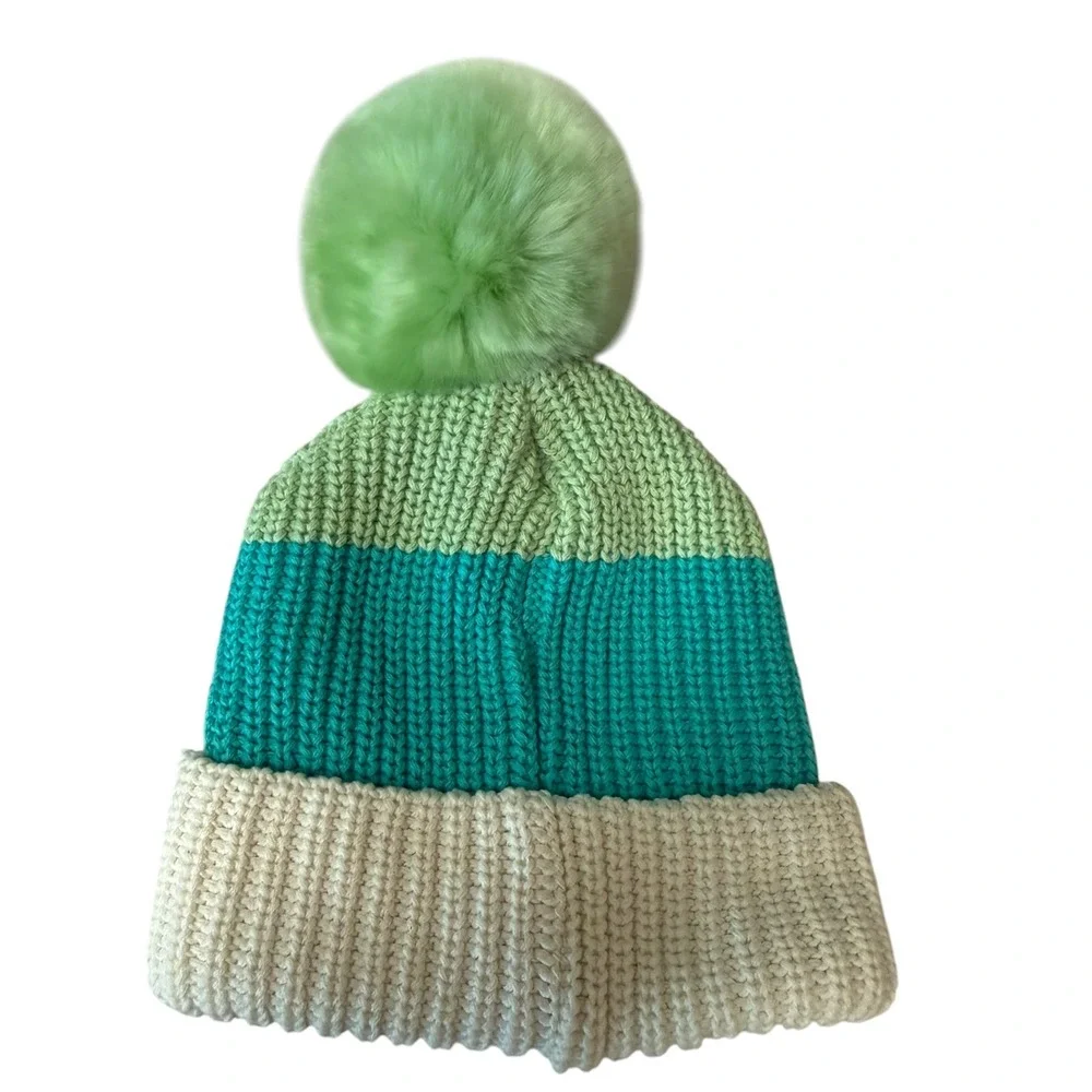 NWT Disney Love Your Melon Princess Tiana Kids Beanie Pom Hat Green Teal Cream